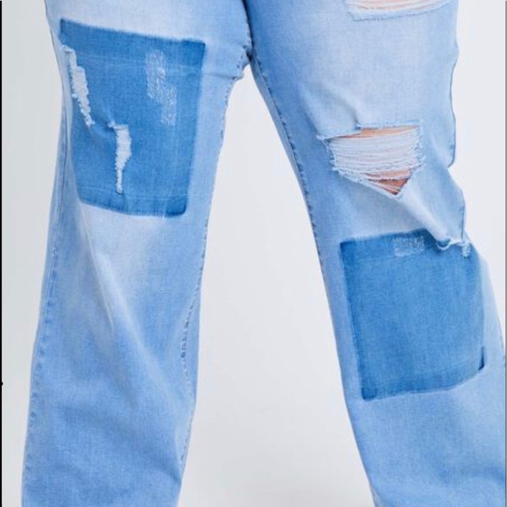 Arula A Beautiful Soul high waist Incrediflex patchwork wide leg boyfriend jean